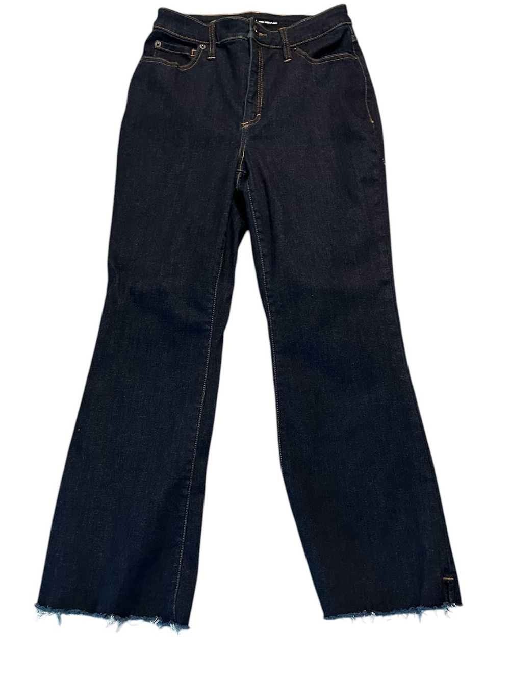INC Denim Dark Indigo Wide-Leg Women's Jeans - Flare Raw Hem